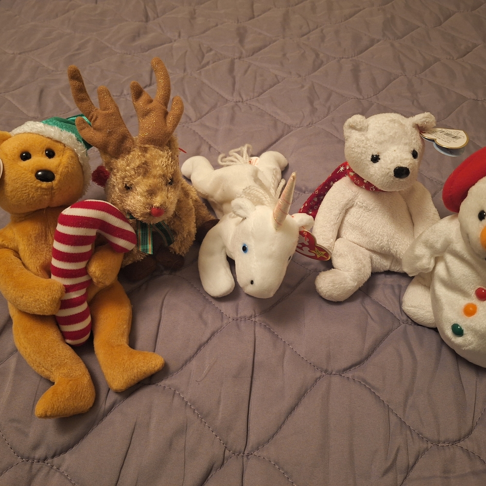 Holiday Plush Toy Set - Brown, White, and Red